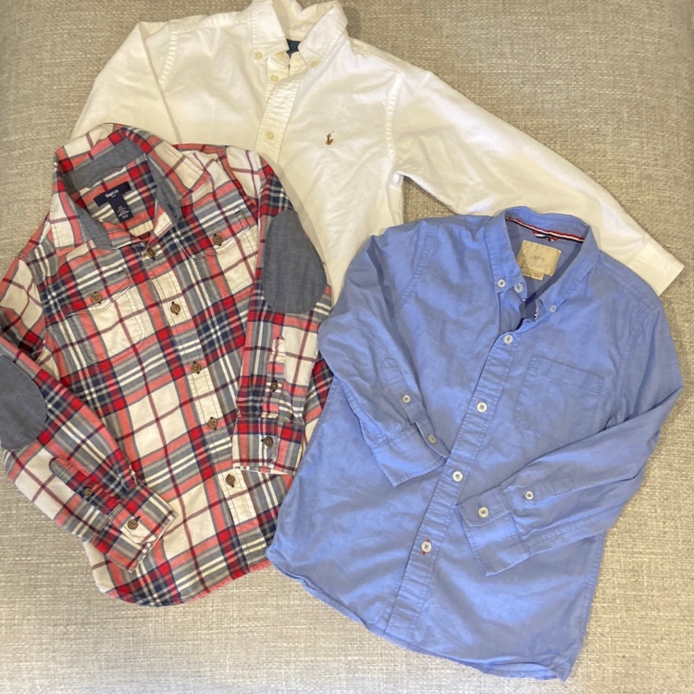 Bundle of 3 boys button down shirts. Boden, RL & Gap EUC/NWOT